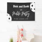 Retro Style Neon Black Themed Pickleball Geburtsta Banner (InSitu)