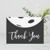 Retro Style Neon Black Themed Pickleball Geburtsta Dankeskarte (Stehend Vorderseite)