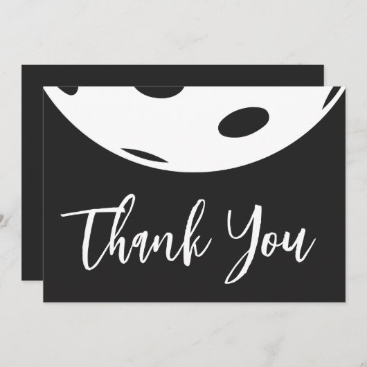 Retro Style Neon Black Themed Pickleball Geburtsta Dankeskarte (Vorne/Hinten)