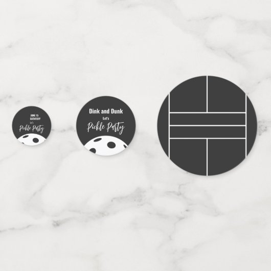 Retro Style Neon Black Themed Pickleball Geburtsta Konfetti (Rückseiten)