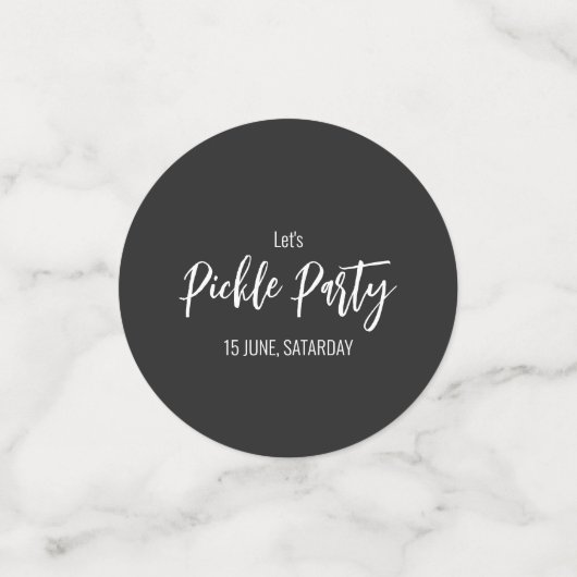 Retro Style Neon Black Themed Pickleball Geburtsta Konfetti (Klein Vorderseite)