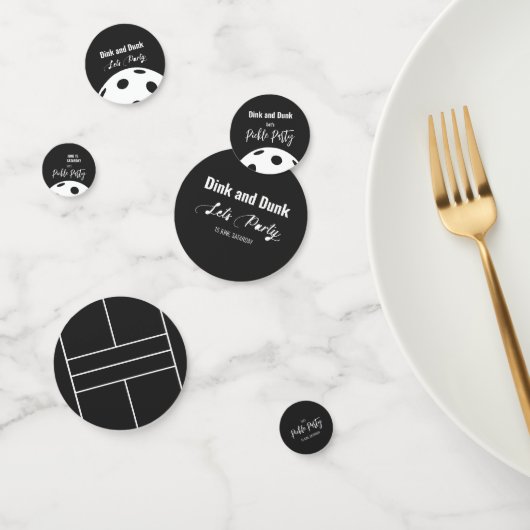 Retro Style Neon Black Themed Pickleball Geburtsta Konfetti (Gruppe)