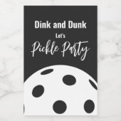 Retro Style Neon Black Themed Pickleball Geburtsta Lebensmitteletikett (Einzelnes Label)