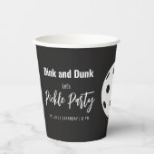 Retro Style Neon Black Themed Pickleball Geburtsta Pappbecher (Vorderseite)