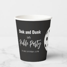 Retro Style Neon Black Themed Pickleball Geburtsta Pappbecher