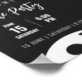 Retro Style Neon Black Themed Pickleball Geburtsta Poster (Ecke)