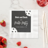 Retro Style Neon Black Themed Pickleball Geburtsta Serviette (Beispiel)