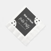 Retro Style Neon Black Themed Pickleball Geburtsta Serviette (Ecke)