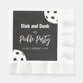 Retro Style Neon Black Themed Pickleball Geburtsta Serviette (Vorderseite)