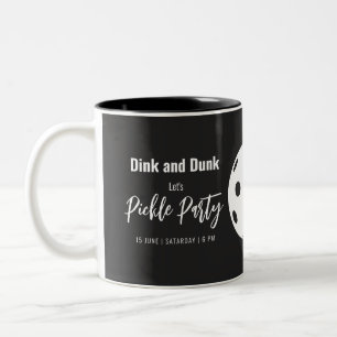 Retro Style Neon Black Themed Pickleball Geburtsta Zweifarbige Tasse