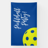 Retro Style Neon Blue Themed Pickleball Geburtstag Banner (Vertikal)