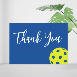 Retro Style Neon Blue Themed Pickleball Geburtstag Dankeskarte