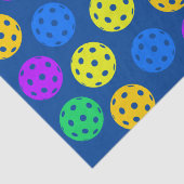 Retro Style Neon Blue Themed Pickleball Geburtstag Seidenpapier (Detail)