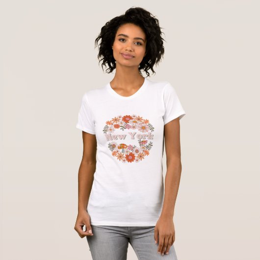 Retro Style New York Power Blume T - Shirt (Vorne ganz)