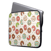 Retro Style Niedliche Donut Muster Laptopschutzhülle (Vorderseite Links)