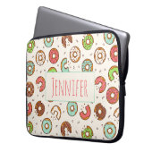 Retro Style Niedliche Donut Muster Laptopschutzhülle (Vorderseite Links)