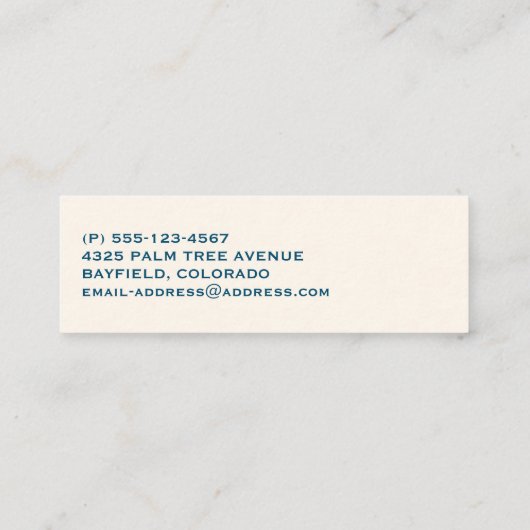 Retro Style Niedliche Donut Muster Mini Visitenkarte (Rückseite)