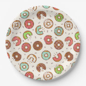 Retro Style Niedliche Donut Muster Pappteller (Vorderseite)