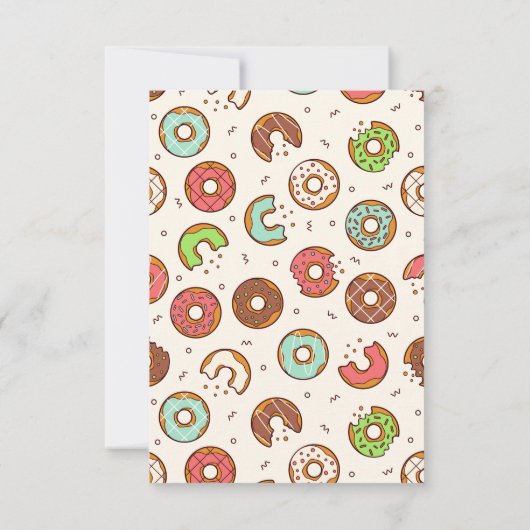 Retro Style Niedliche Donut Muster Save The Date (Rückseite)