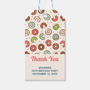 Retro Style Niedliche Donut Muster Vielen Dank Geschenkanhänger