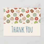 Retro Style Niedliche Donut Muster Vielen Dank Postkarte (Vorderseite)