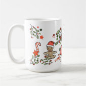Retro Style Niedliche Weihnachtsmonogramm A mit Na Kaffeetasse (Links)