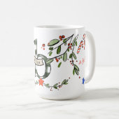 Retro Style Niedliche Weihnachtsmonogramm B mit Na Kaffeetasse (VorderseiteRechts)