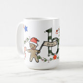 Retro Style Niedliche Weihnachtsmonogramm B mit Na Kaffeetasse (Vorderseite Links)