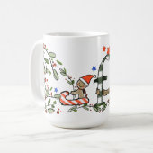Retro Style Niedliche Weihnachtsmonogramm F mit Na Kaffeetasse (Vorderseite Links)