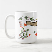 Retro Style Niedliche Weihnachtsmonogramm H mit Na Kaffeetasse (Links)