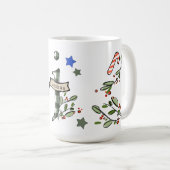 Retro Style Niedliche Weihnachtsmonogramm J mit Na Kaffeetasse (VorderseiteRechts)