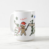 Retro Style Niedliche Weihnachtsmonogramm J mit Na Kaffeetasse (Vorderseite Links)