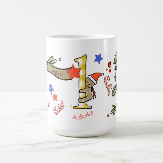 Retro Style Niedliche Weihnachtsmonogramm L mit Na Kaffeetasse (Mittel)