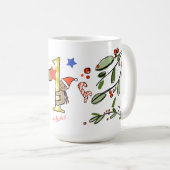 Retro Style Niedliche Weihnachtsmonogramm L mit Na Kaffeetasse (VorderseiteRechts)