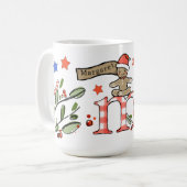 Retro Style Niedliche Weihnachtsmonogramm m mit Na Kaffeetasse (Vorderseite Links)