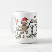 Retro Style Niedliche Weihnachtsmonogramm N mit Na Kaffeetasse (Vorderseite Links)