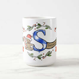 Retro Style Niedliche Weihnachtsmonogramm S mit Na Kaffeetasse