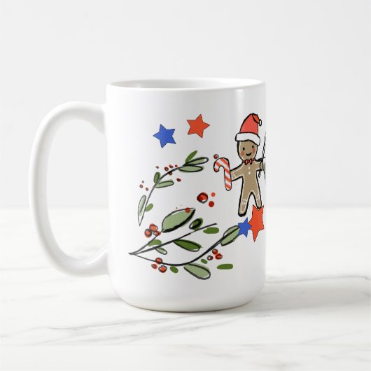 Retro Style Niedliche Weihnachtsmonogramm V mit Na Kaffeetasse (Links)