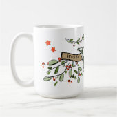 Retro Style Niedliche Weihnachtsmonogramm W mit Na Kaffeetasse (Links)