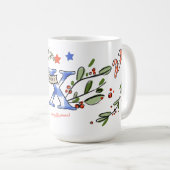 Retro Style Niedliche Weihnachtsmonogramm X mit Na Kaffeetasse (VorderseiteRechts)