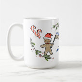 Retro Style Niedliche Weihnachtsmonogramm X mit Na Kaffeetasse (Links)