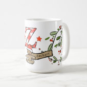 Retro Style Niedliche Weihnachtsmonogramm Z mit Na Kaffeetasse (VorderseiteRechts)