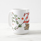 Retro Style Niedliche Weihnachtsmonogramm Z mit Na Kaffeetasse (Vorderseite Links)