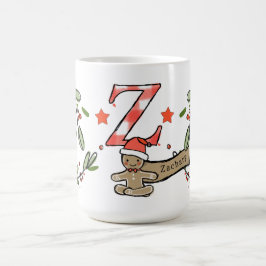 Retro Style Niedliche Weihnachtsmonogramm Z mit Na Kaffeetasse