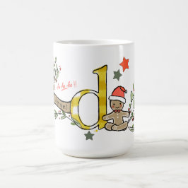 Retro Style Niedliches Weihnachtsmonogramm D mit N Kaffeetasse