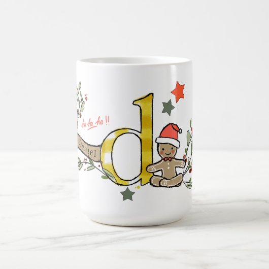 Retro Style Niedliches Weihnachtsmonogramm D mit N Kaffeetasse (Mittel)