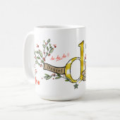 Retro Style Niedliches Weihnachtsmonogramm D mit N Kaffeetasse (Vorderseite Links)