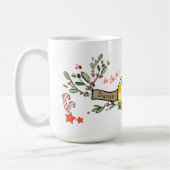 Retro Style Niedliches Weihnachtsmonogramm D mit N Kaffeetasse (Links)