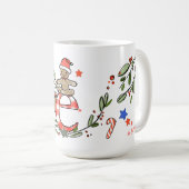 Retro Style Niedliches Weihnachtsmonogramm E mit N Kaffeetasse (VorderseiteRechts)