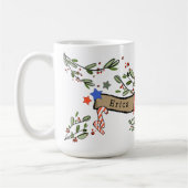 Retro Style Niedliches Weihnachtsmonogramm E mit N Kaffeetasse (Links)